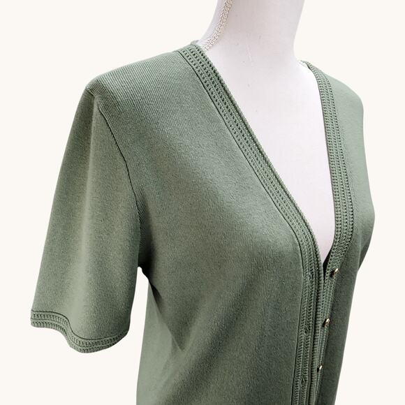 NWT Joie Cardigan Sweater Women Large Green Button Front Career Preppy Retro - Picture 4 of 11